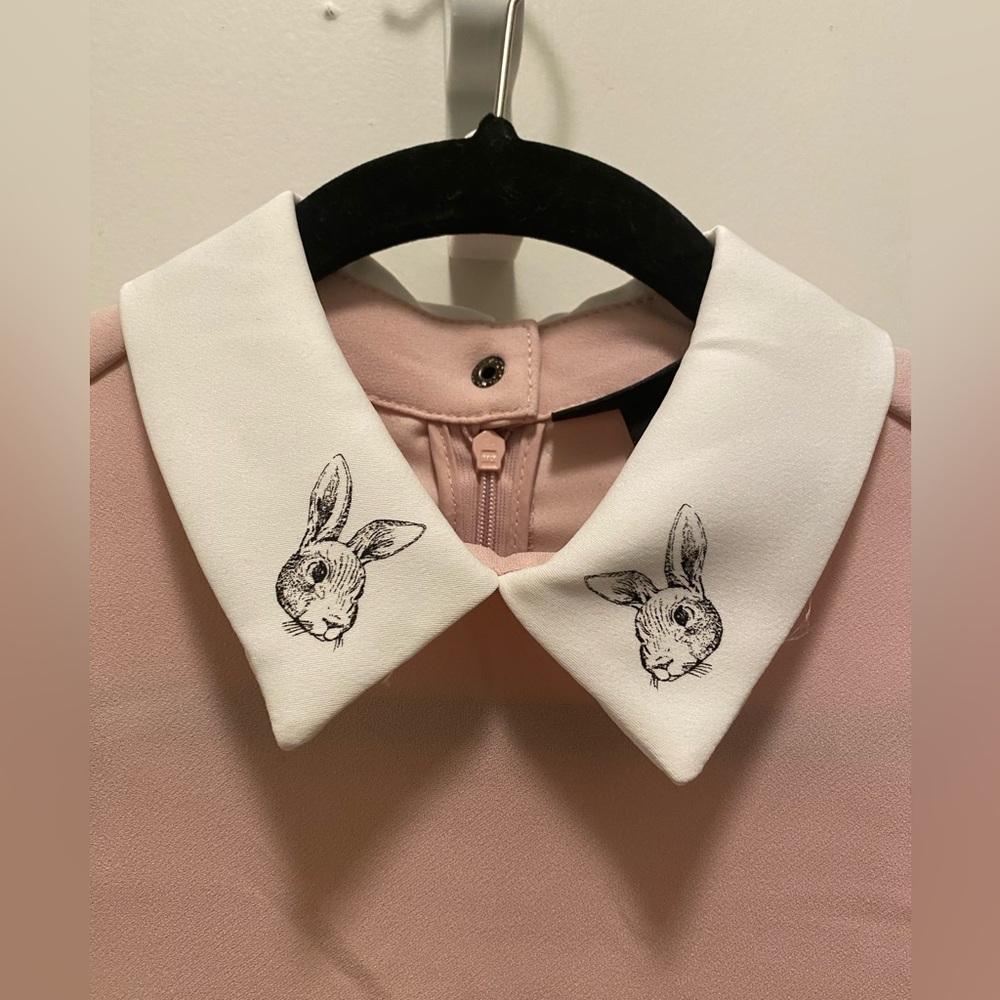 Victoria Beckham by Target Pink Bunny Detail Collard Dress